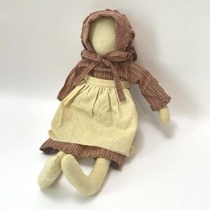 2008 Rare 18" Primitive Folk Art Rag Doll Honey And Me Country Decor Faceless‎